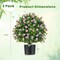 Artificial 2 Pack Topiary Ball Trees with Cement Pots Indoor or Outdoor